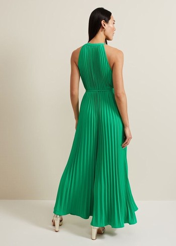 Phase Eight Brea Pleat Jumpsuit Green Canada | BXYDOQ-934